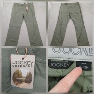 Jockey Outdoors Pants Mens 38x34 Olive Green Stretch Casual NWT
